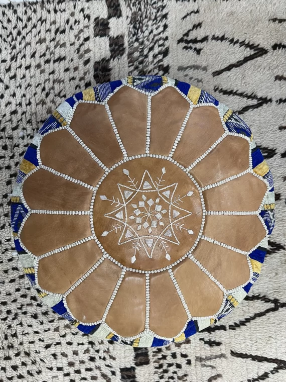 moroccan pouf - Azure Oasis