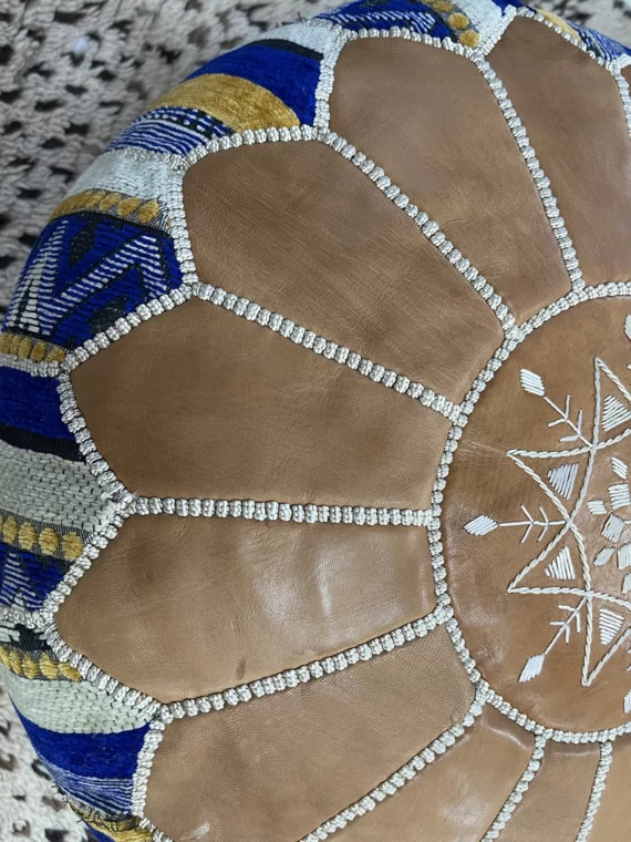 moroccan pouf - Azure Oasis