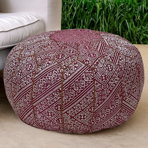 Moroccan Pink Peony pouf