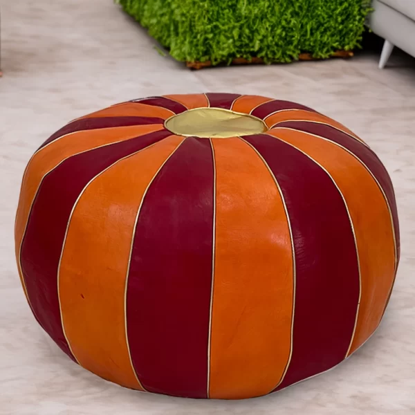 Moroccan Tangerine Touch pouf