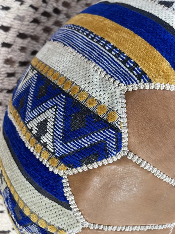 moroccan pouf - Azure Oasis